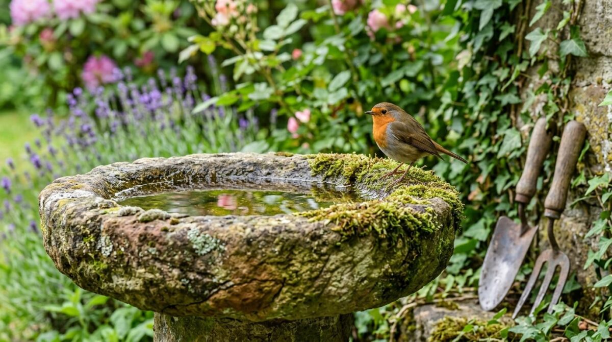 entdecken Sie, wie alte Gusseisen- und Steinobjekte Ihrem Garten zeitlosen Charme und klassische Eleganz verleihen können
