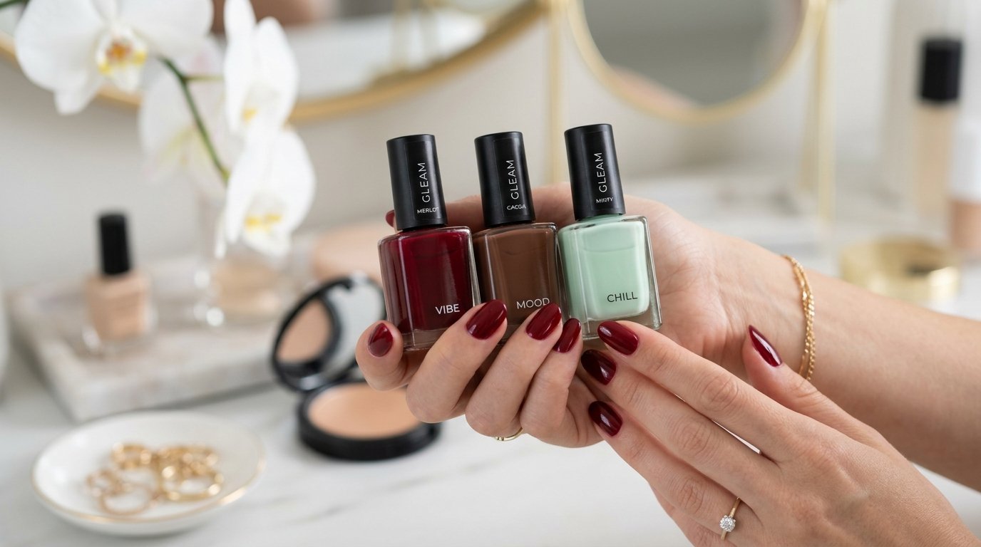 entdecken Sie die 5 angesagten Nagellack-Farben für Frühling-Sommer 2026 – von eleganten Weintönen bis zu schimmernden Nude-Nuancen